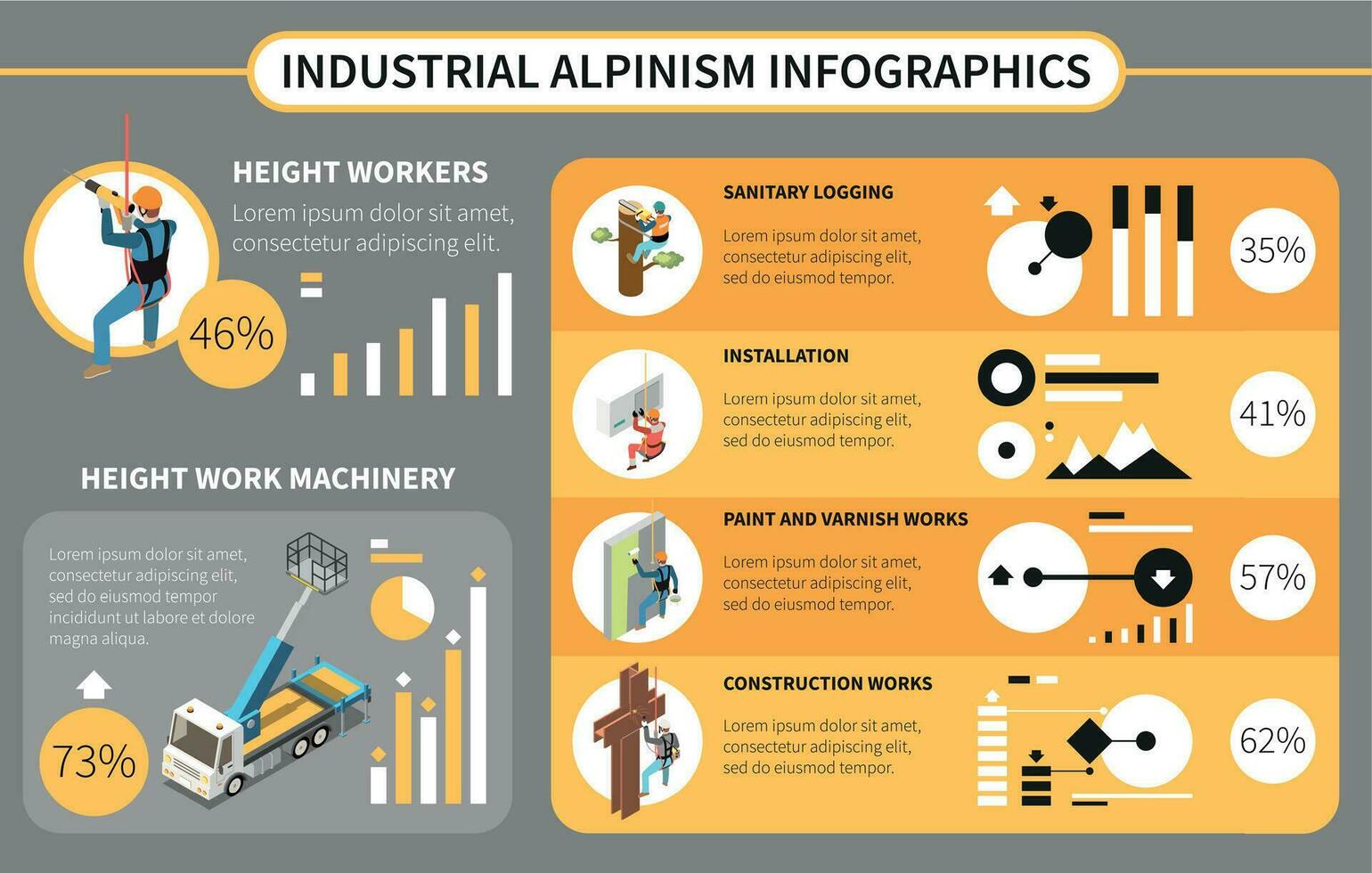 industriell Alpinismus Infografiken vektor