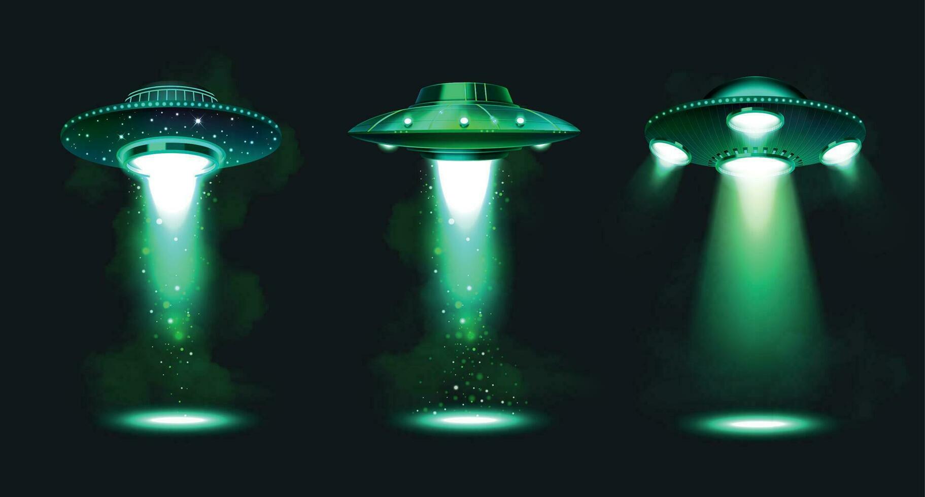 UFO rymdskepp uppsättning vektor