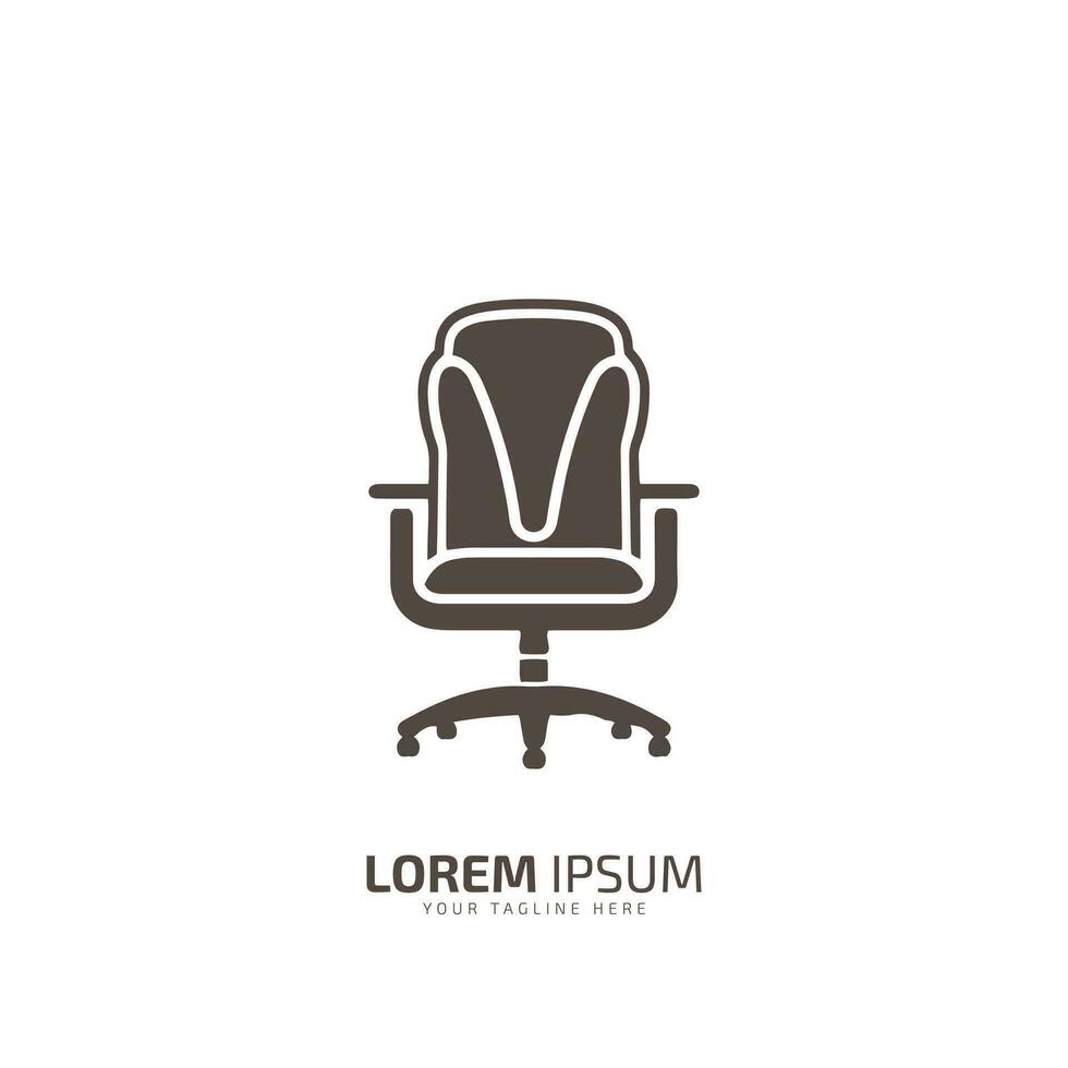 en abstrakt logotyp av stol, kontor stol ikon, bekväm stol vektor silhuett isolerat