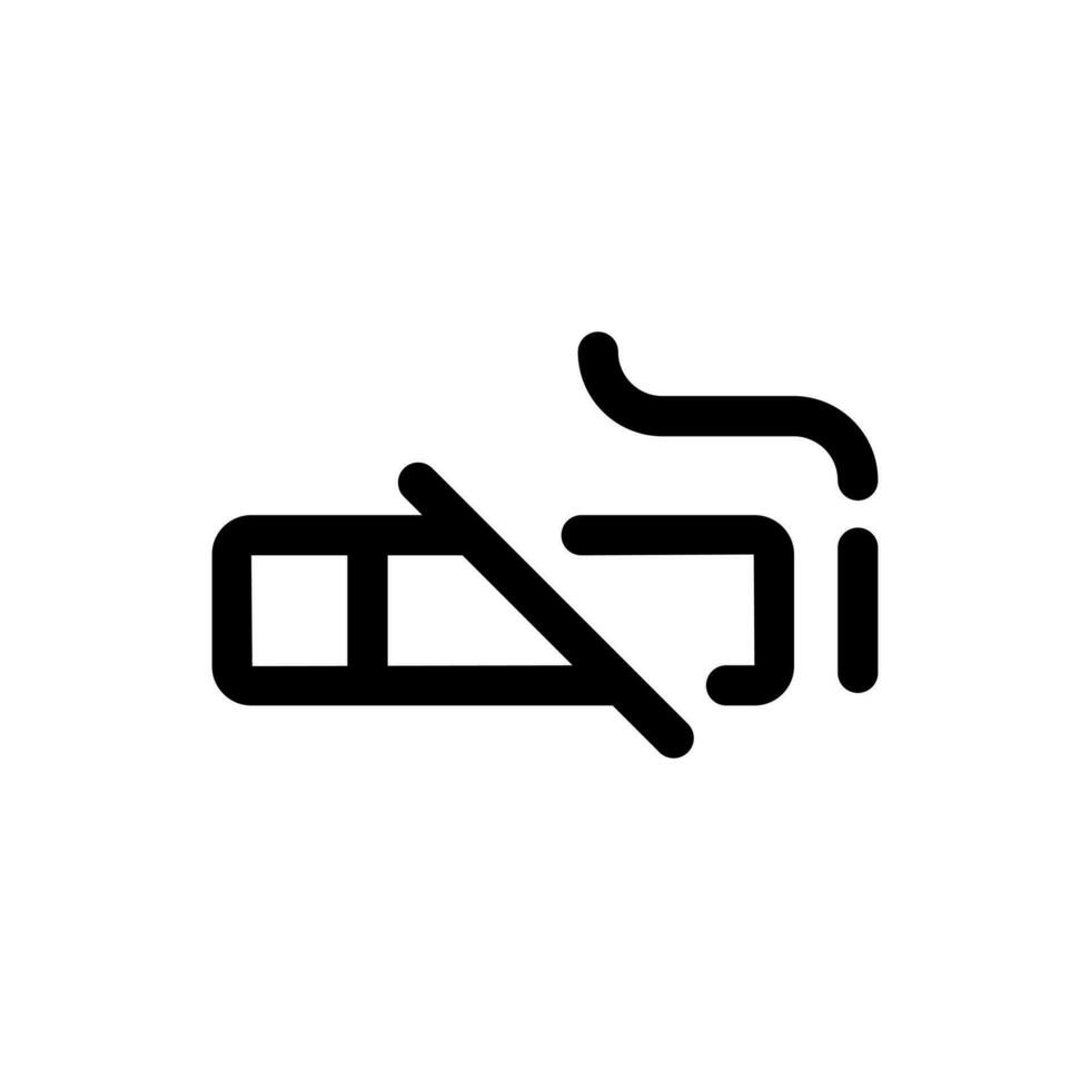 Nej rökning ikon i trendig platt stil isolerat på vit bakgrund. Nej rökning silhuett symbol för din hemsida design, logotyp, app, ui. vektor illustration, eps10.