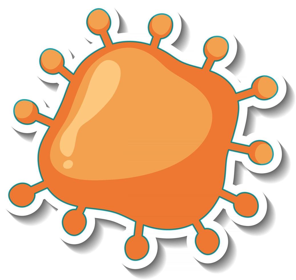 Aufkleberdesign mit Coronavirus- oder Viruszeichen isoliert vektor