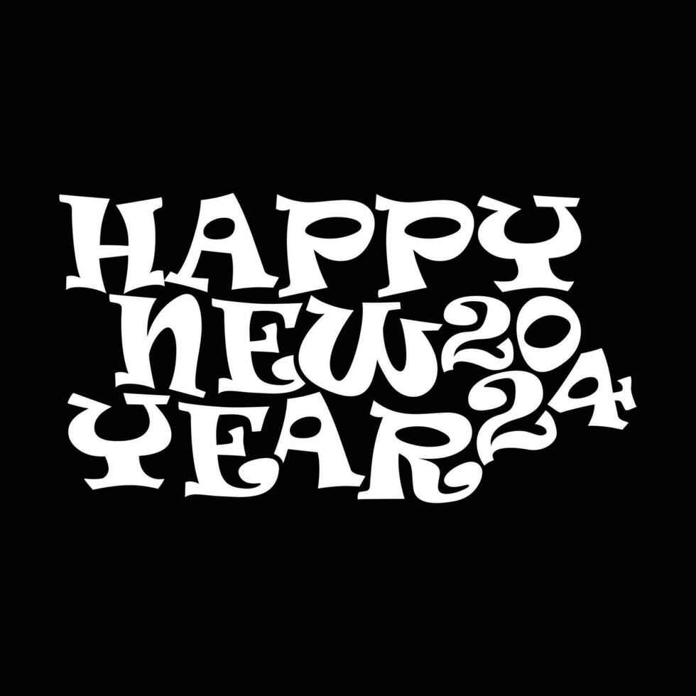 glücklich Neu Jahr Typografie Design 2024 vektor