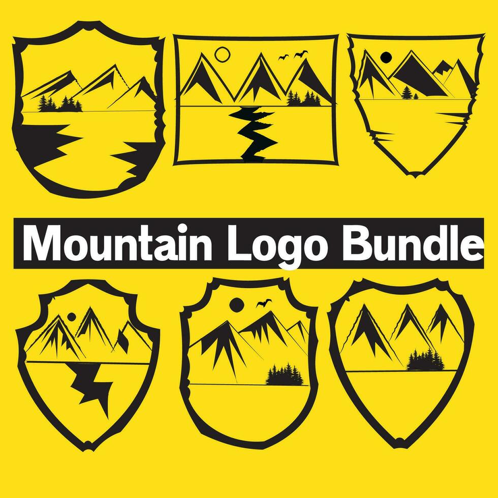 Berg Symbol Logo Vektor Illustration zum Abenteuer draussen Sport Grafik