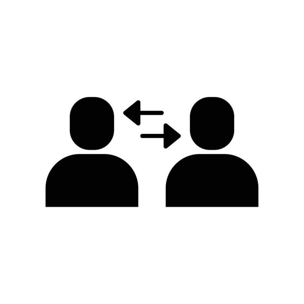 interpersonell relation ikon, bekantskap skicklighet. stänga vård konversation. två människor interagera och associerar. fast stil redigerbar stroke vektor illustration design på vit bakgrund eps 10