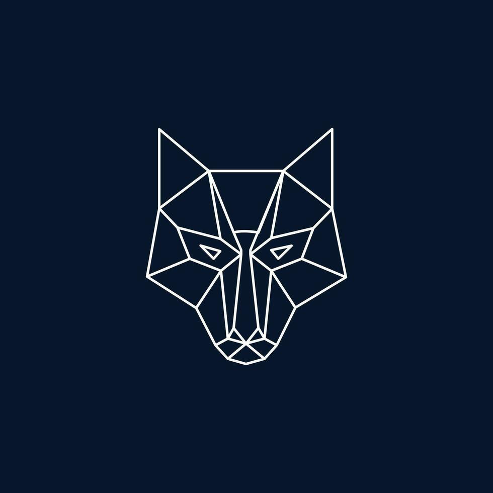 Wolf minimal geometrisch Logo Design vektor