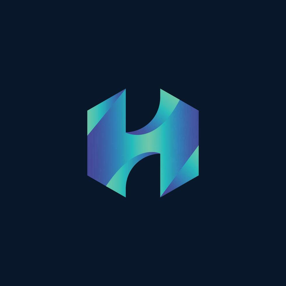 initialer h logotyp design. första brev logotyp. innovativ hög tech logotyp mall vektor