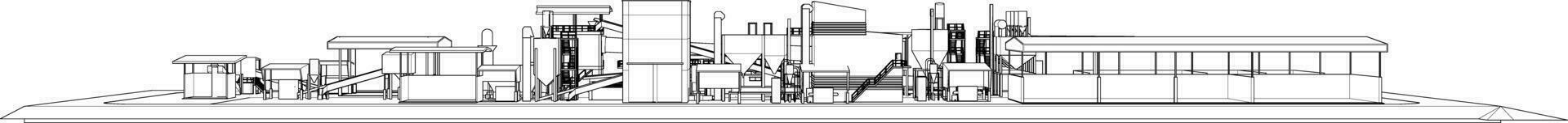 3d Illustration von industriell Gebäude vektor