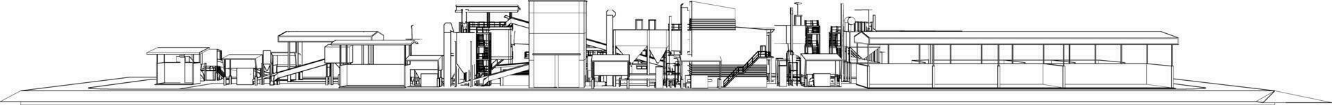 3d Illustration von industriell Gebäude vektor