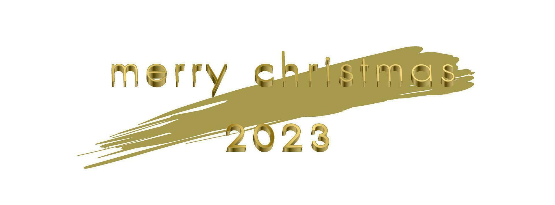 glad jul 2023 kort guld lyx vektor