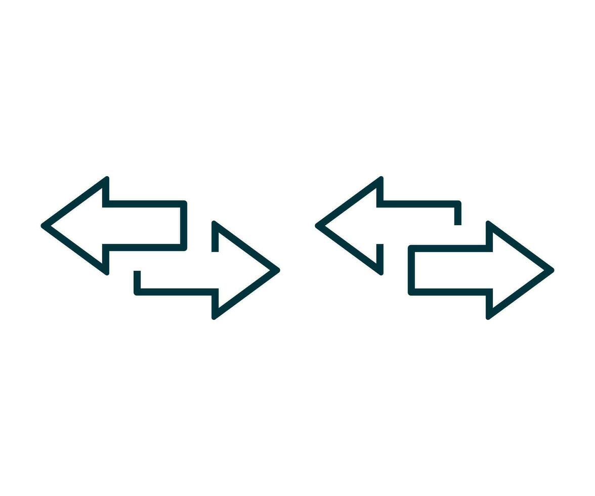 links richtig Pfeile Vektor Symbol. Transfer Pfeile Symbol. 2 Seite Pfeil Symbol