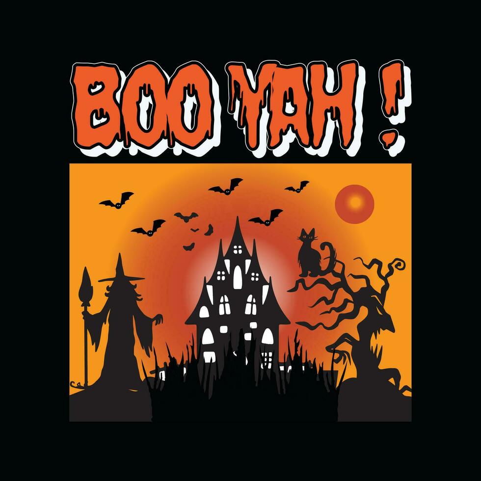 Boo Yah, kreativ Halloween t Hemd Design vektor