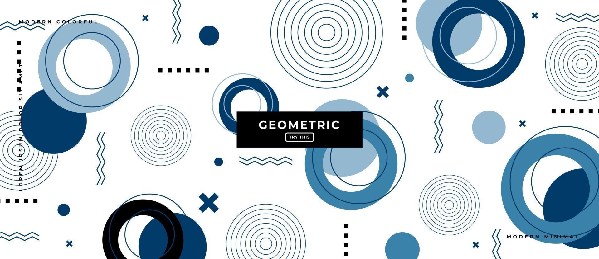 Geometrischer Kreis im Memphis-Stil im weißen Hintergrund. vektor