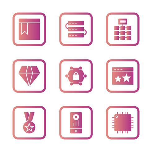 Satz von Vector SEO Search Engine Optimization Icons