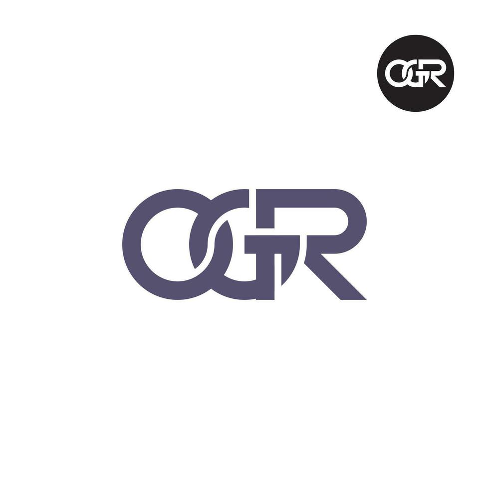 Brief ogr Monogramm Logo Design vektor