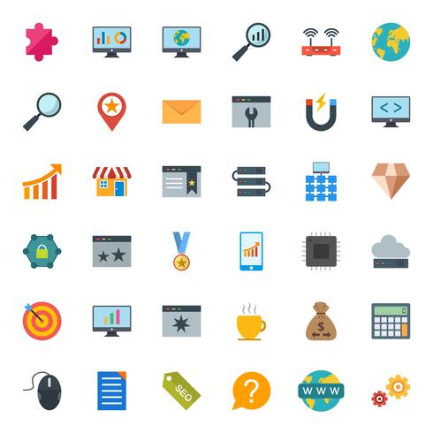 Satz von Vector SEO Search Engine Optimization Icons