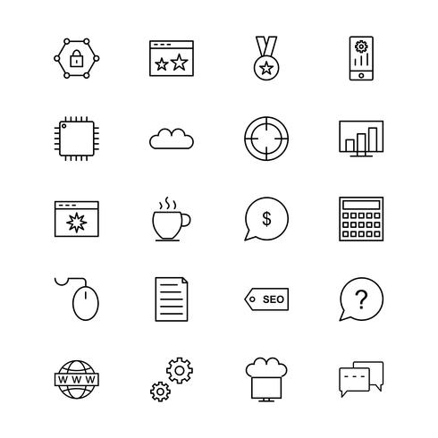 Satz von Vector SEO Search Engine Optimization Icons