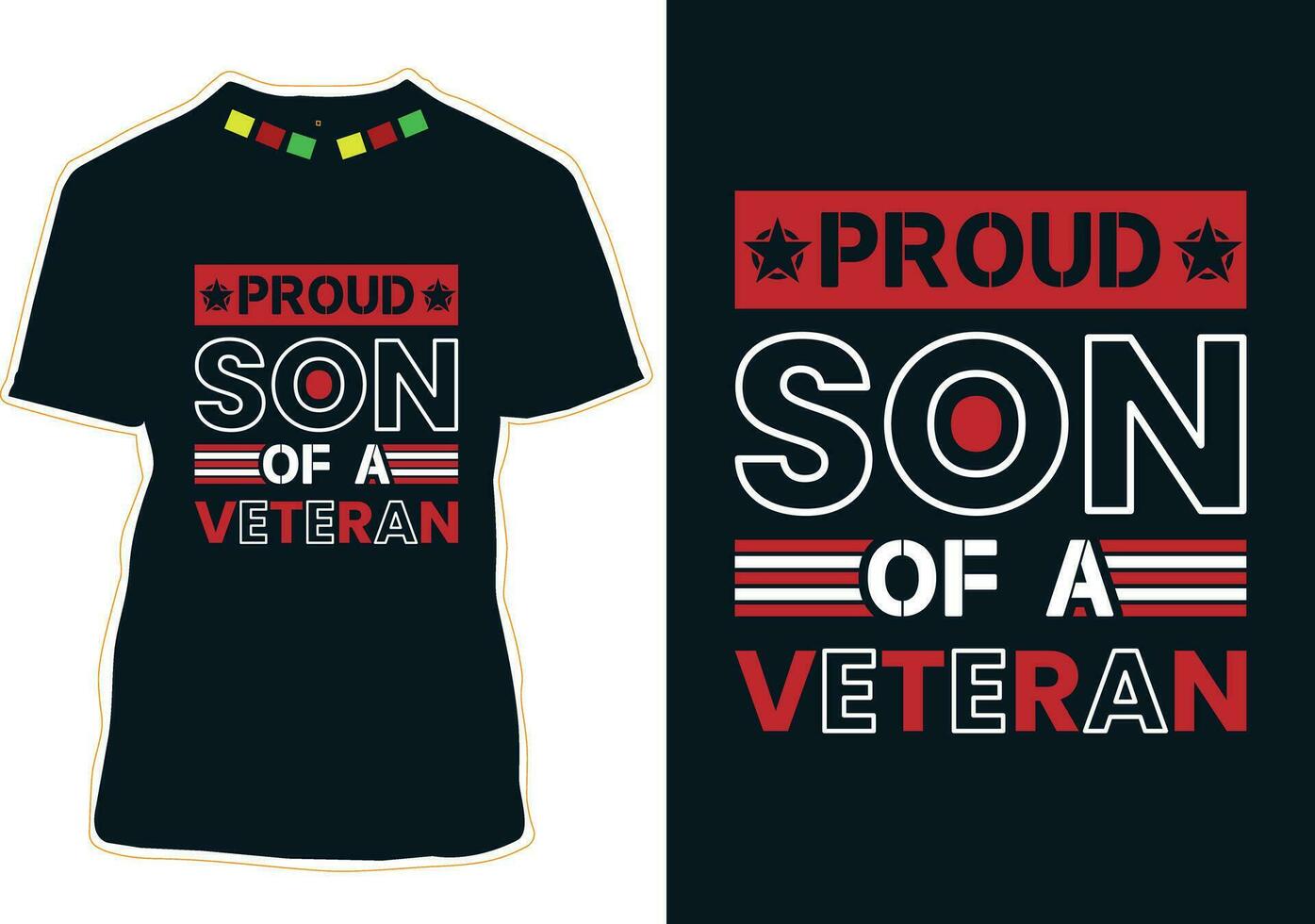 Veteran Tag T-Shirt Design Vektor