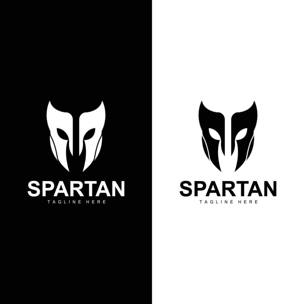 spartanisch Krieger Logo einfach Illustration Silhouette Vektor Design