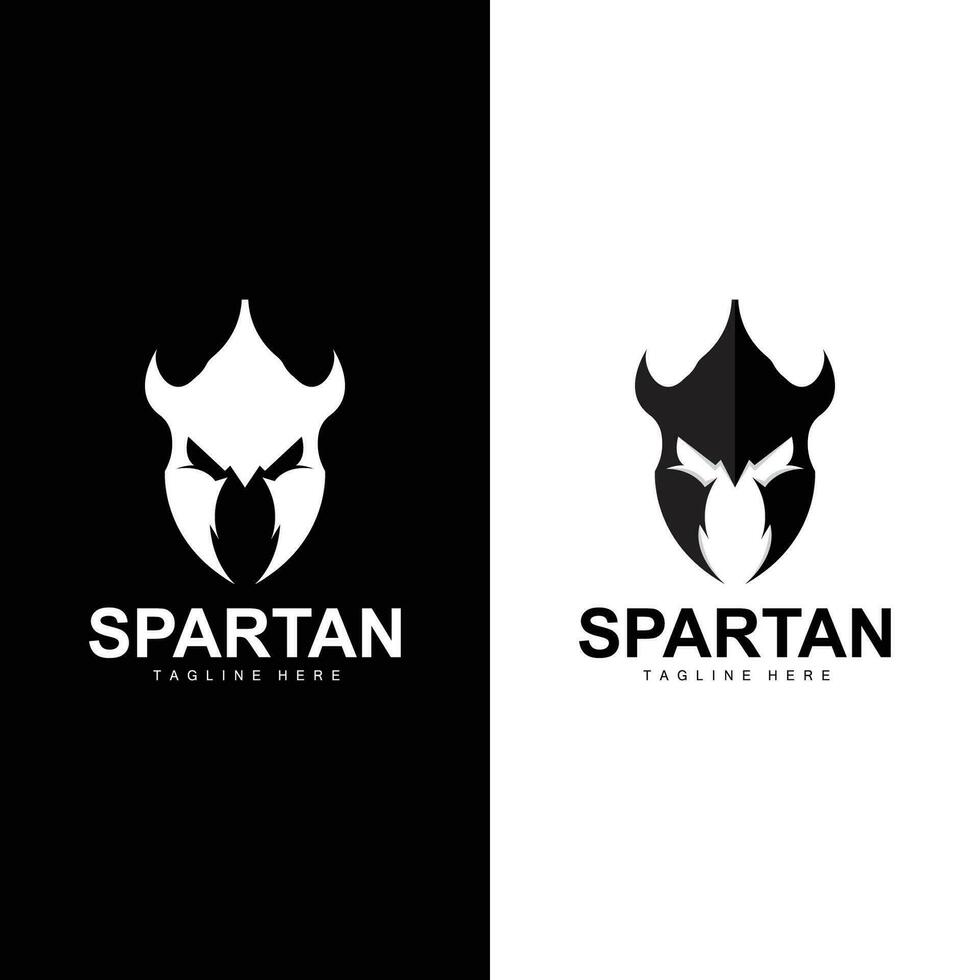 spartanisch Krieger Logo einfach Illustration Silhouette Vektor Design
