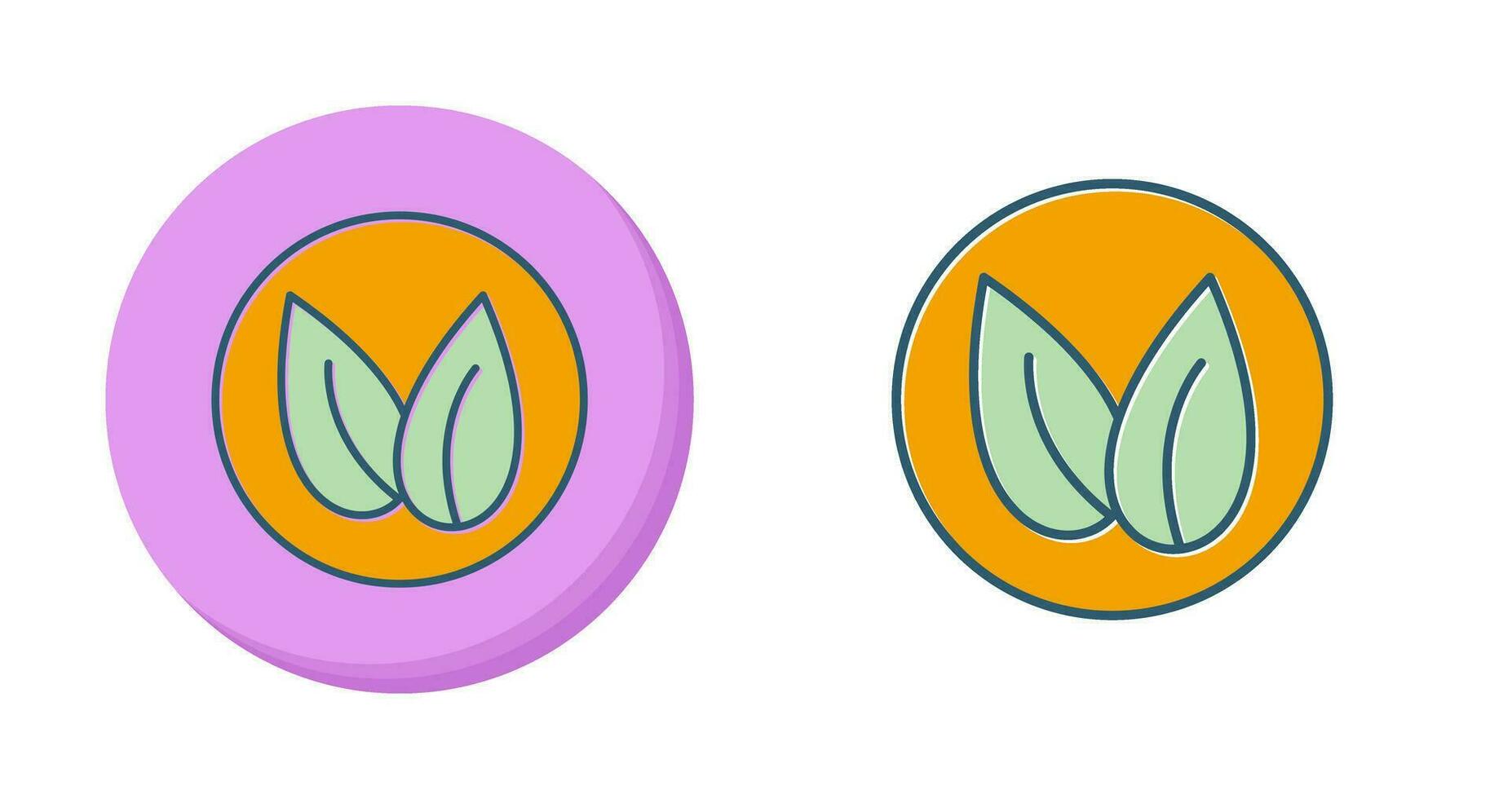 två löv vektor ikon