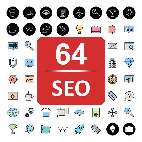 Satz von Vector SEO Search Engine Optimization Icons