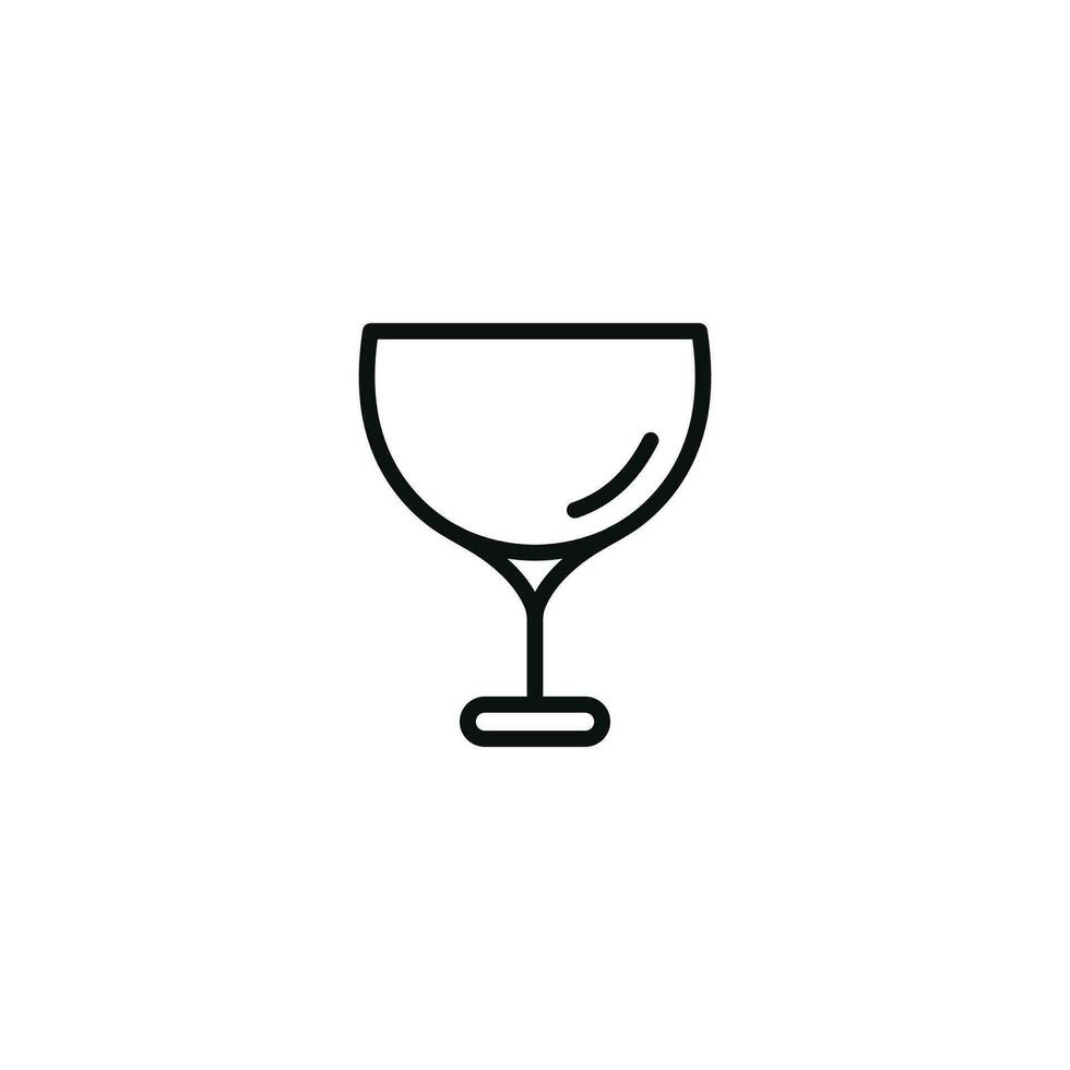 vin glas linje ikon isolerat på vit bakgrund vektor