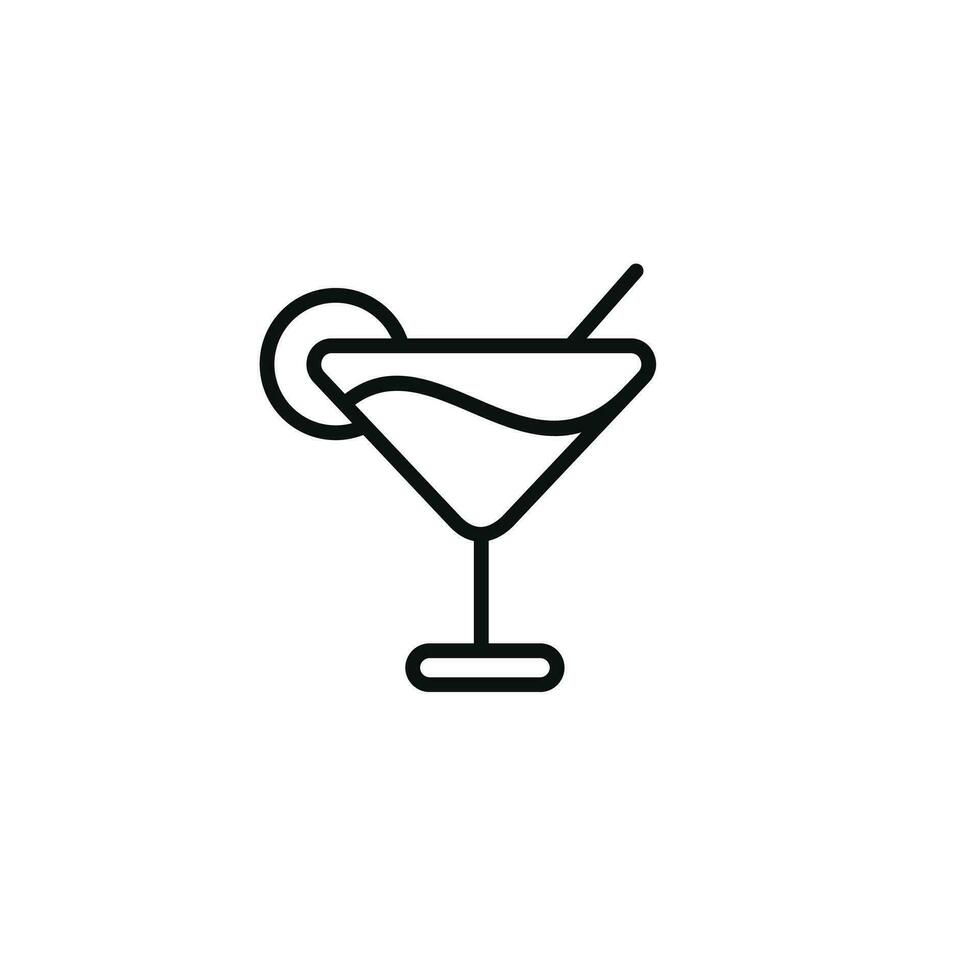 Cocktail Linie Symbol isoliert auf Weiß Hintergrund vektor