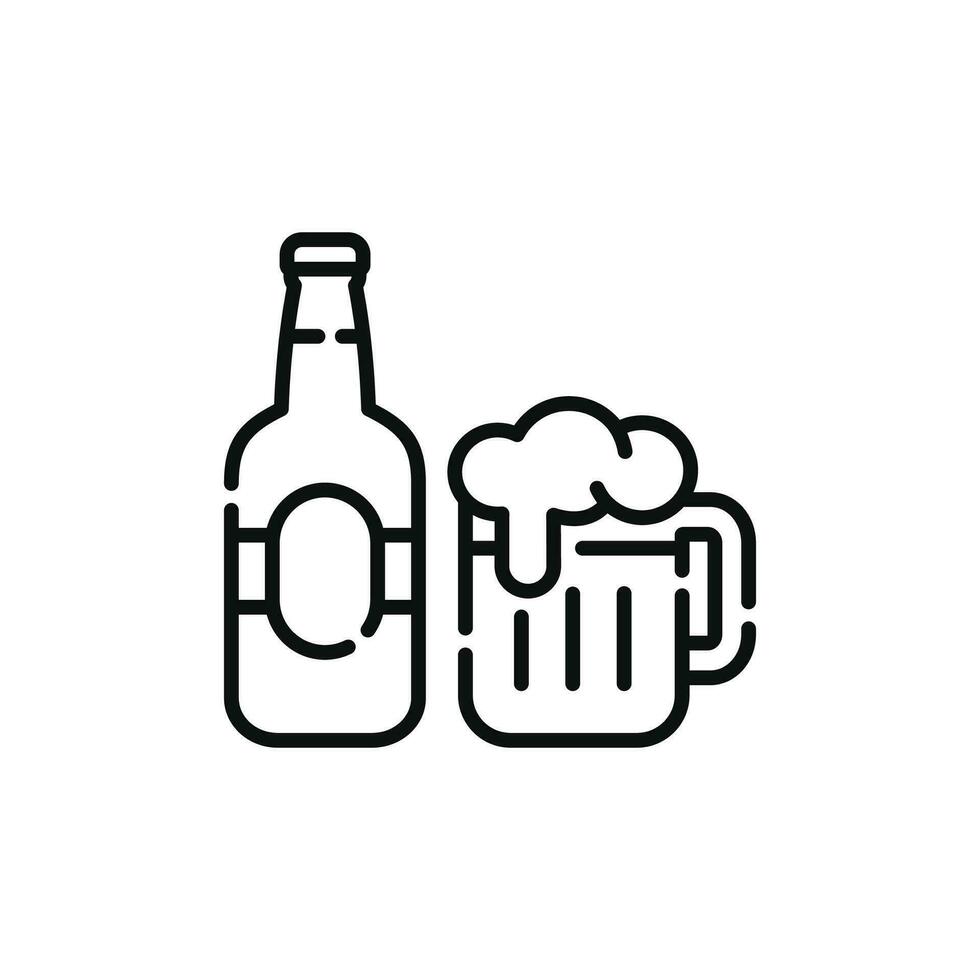 Bier Linie Symbol isoliert auf Weiß Hintergrund vektor
