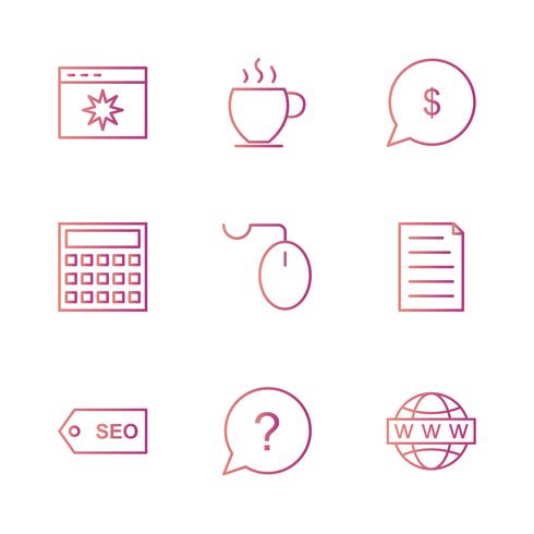 Satz von Vector SEO Search Engine Optimization Icons