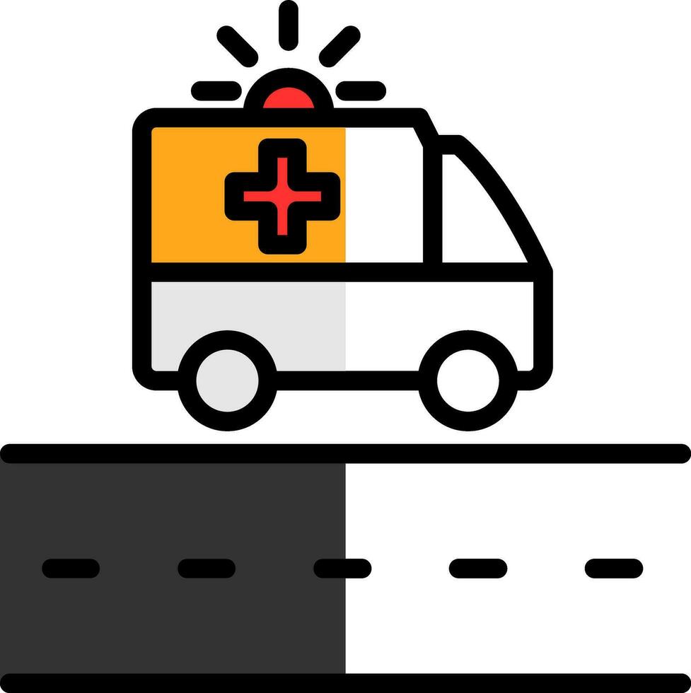 Krankenwagen Fahrbahn Vektor Symbol Design