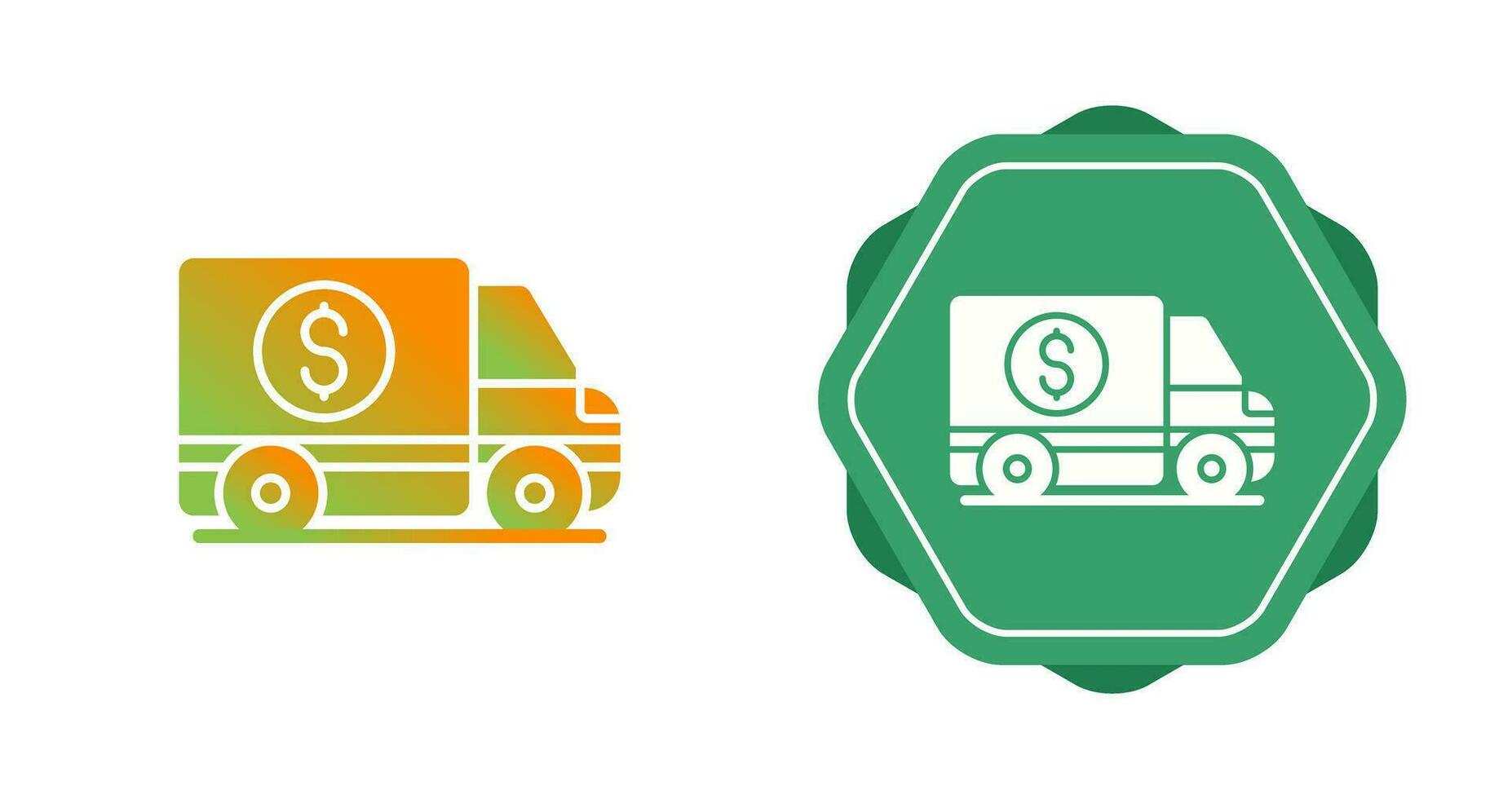 Geld-LKW-Vektor-Symbol vektor