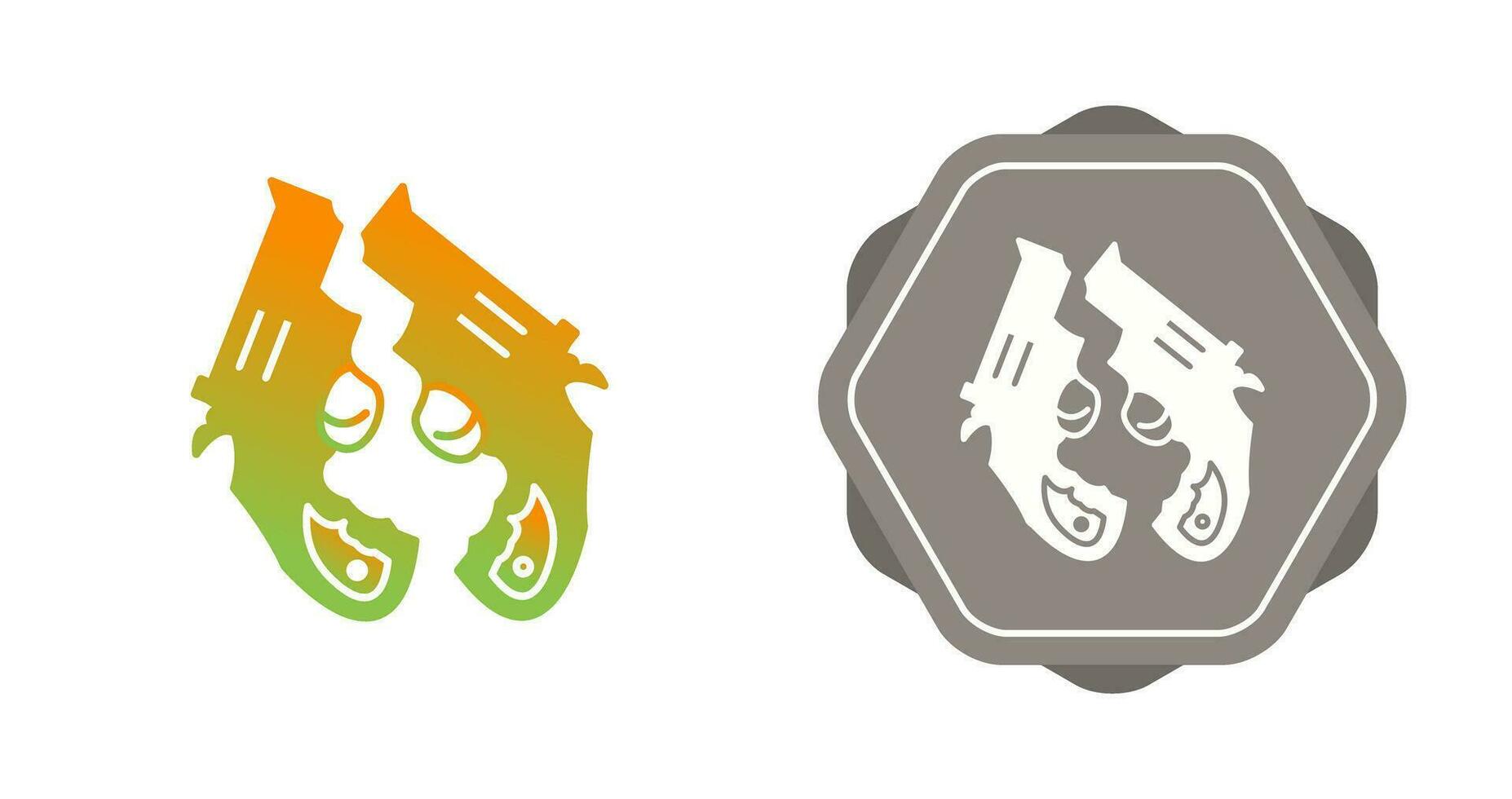 två guns vektor ikon