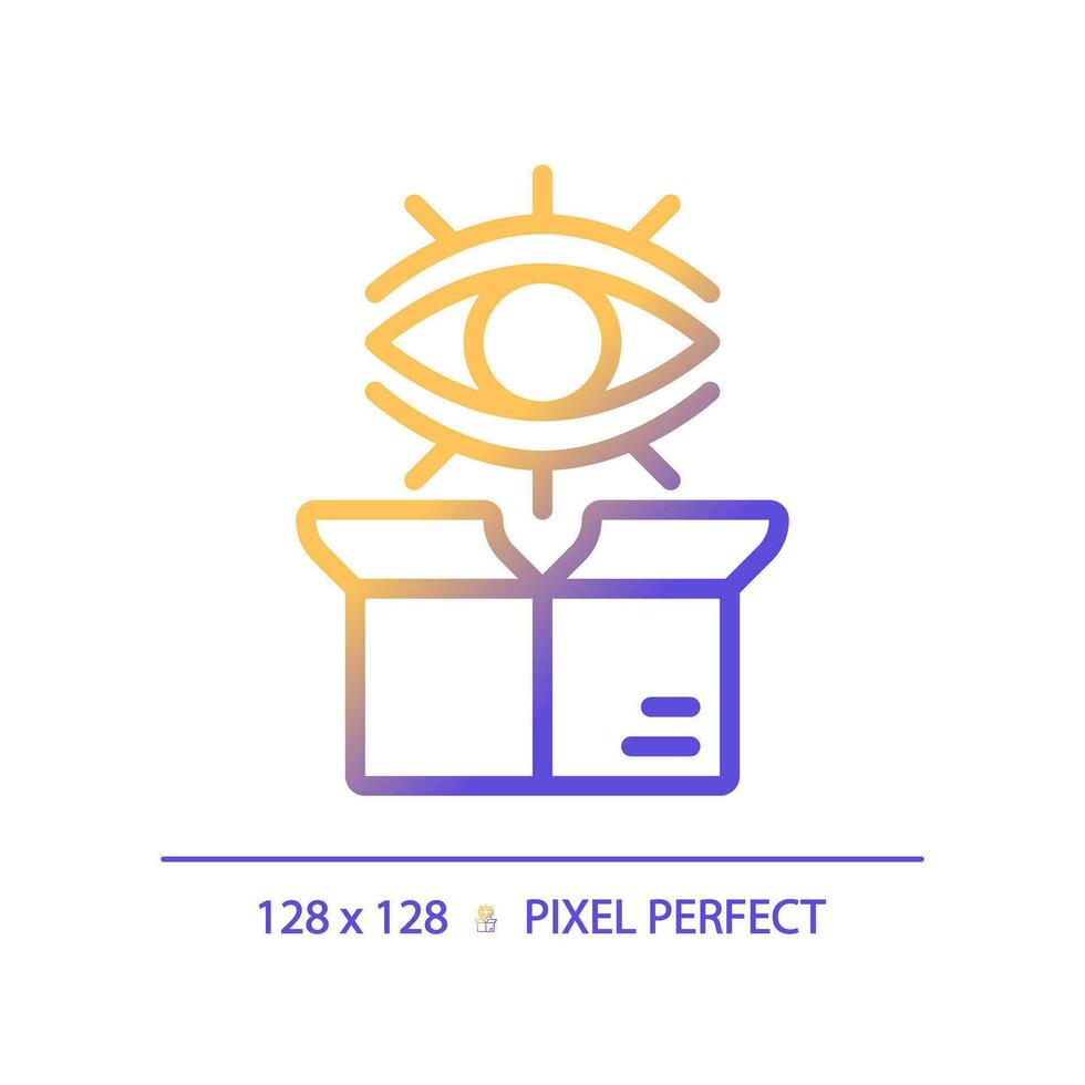 Pixel perfekt Gradient Produkt Überwachung Symbol, isoliert Vektor, Produkt Verwaltung dünn Linie Illustration. vektor