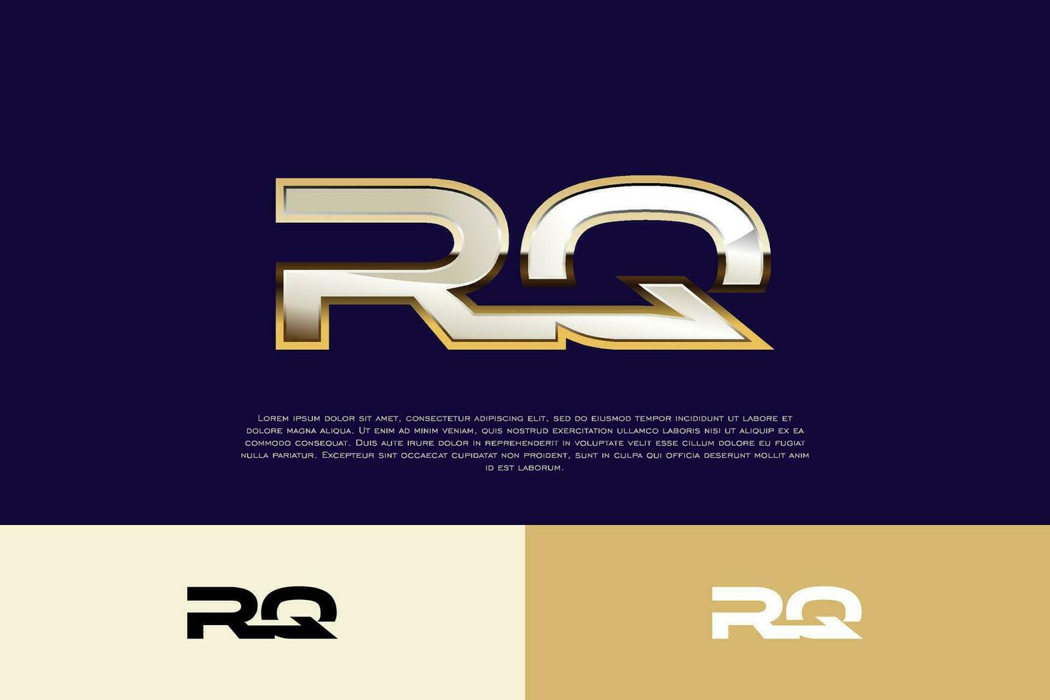 rq första modern lyx logotyp mall för företag vektor