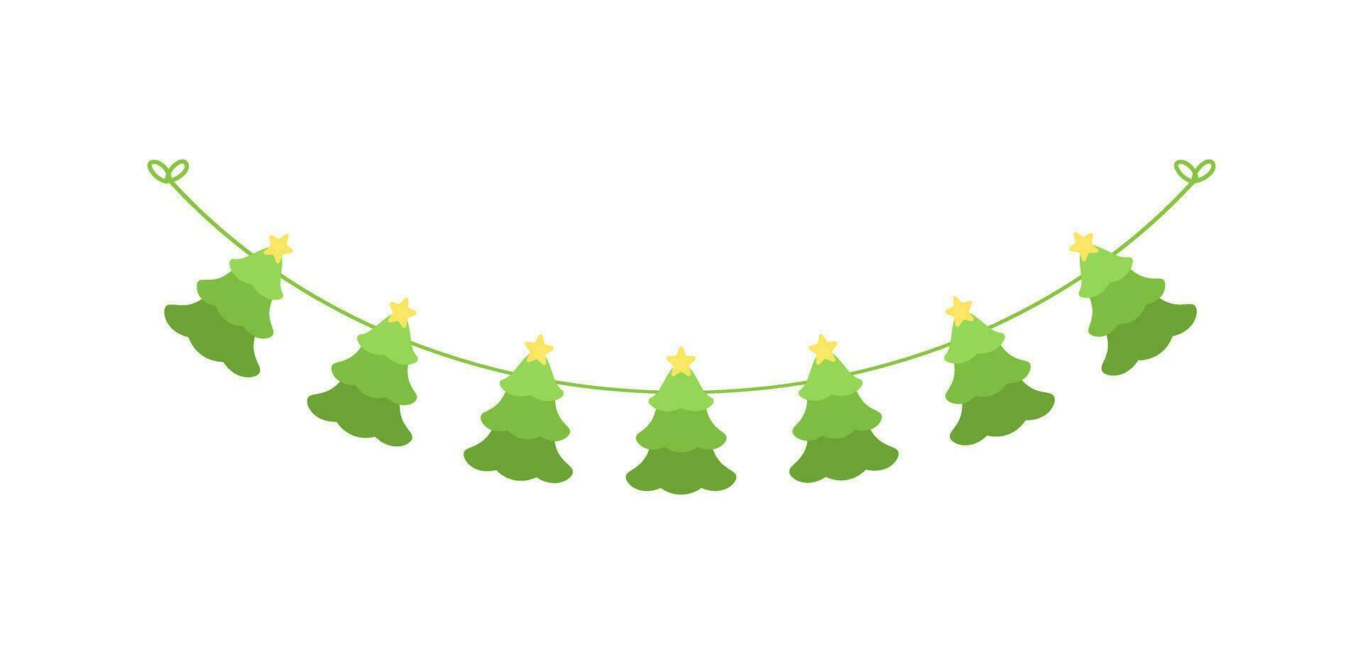Weihnachten Baum Girlande Vektor Illustration, Weihnachten Grafik festlich Winter Urlaub Jahreszeit Ammer