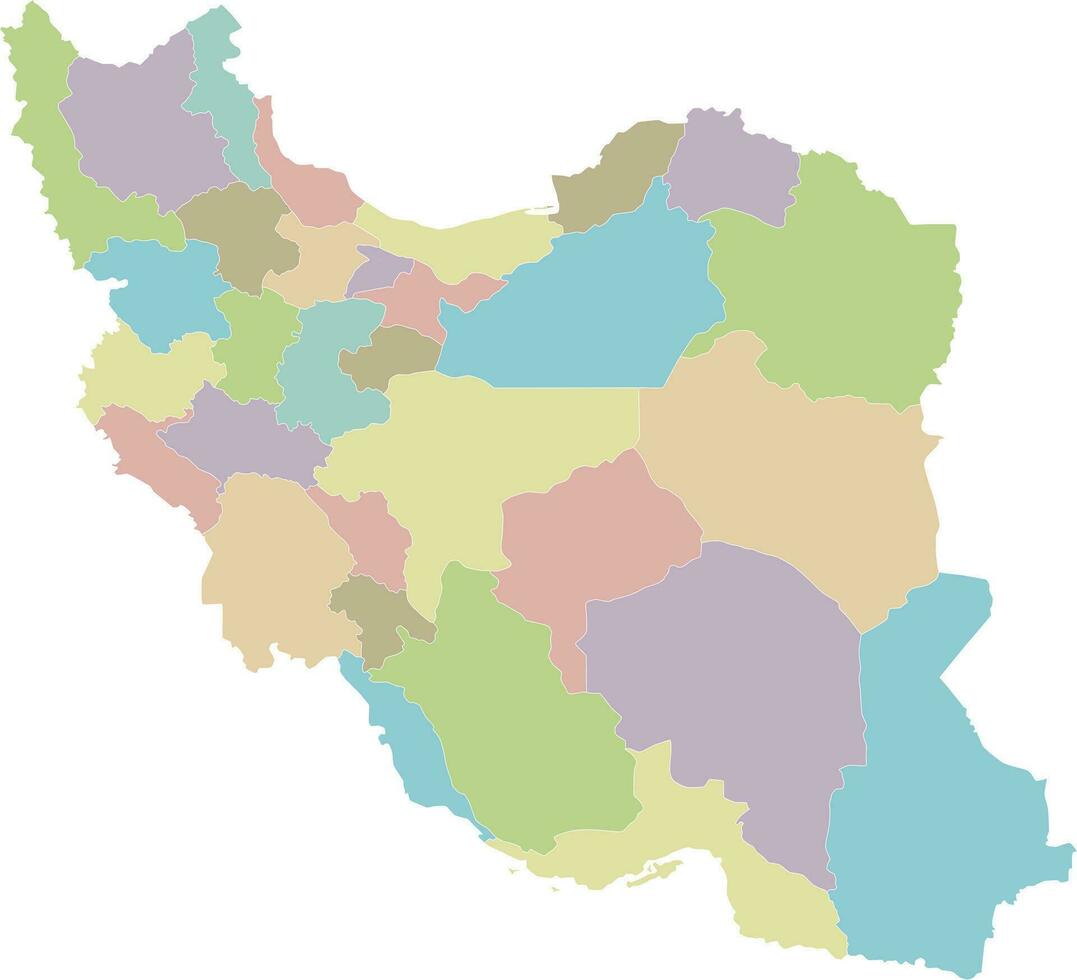 Vektor leer Karte von ich rannte mit Provinzen und administrative Abteilungen. editierbar und deutlich beschriftet Lagen.