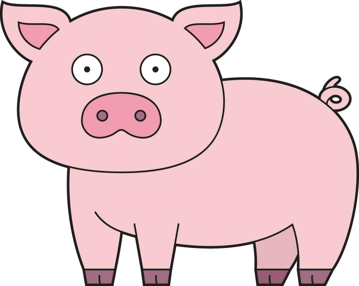 süß Karikatur Vektor Illustration von ein Schwein