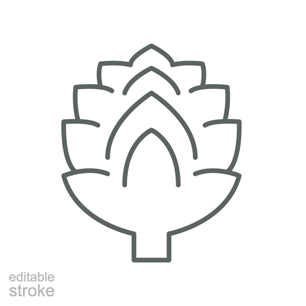 Artischocke Symbol. frisch Diät organisch Natur Gemüse Lebensmittel. Salat Vegetarier gesund, vegan Ernährung. editierbar Schlaganfall. Gliederung Stil Piktogramm. Vektor Illustration. Design auf Weiß Hintergrund. eps 10