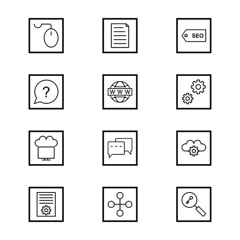 Satz von Vector SEO Search Engine Optimization Icons