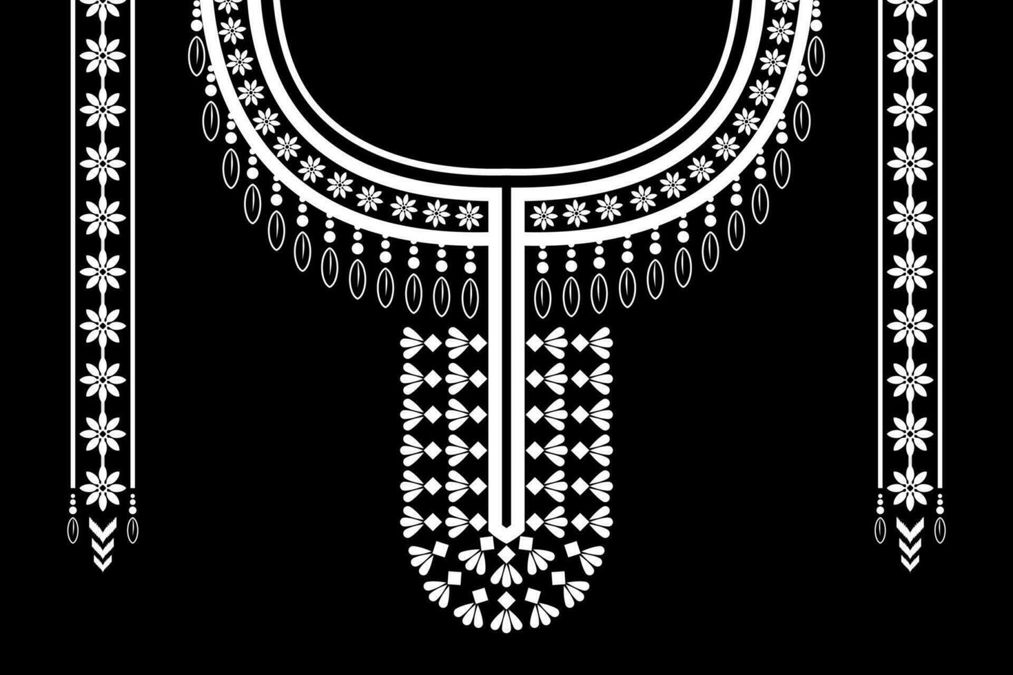etnisk krage spets orientalisk mönster. aztec stil broderi abstrakt vektor illustration. mönster för mode textur, textil, tyg, skjorta, trasa