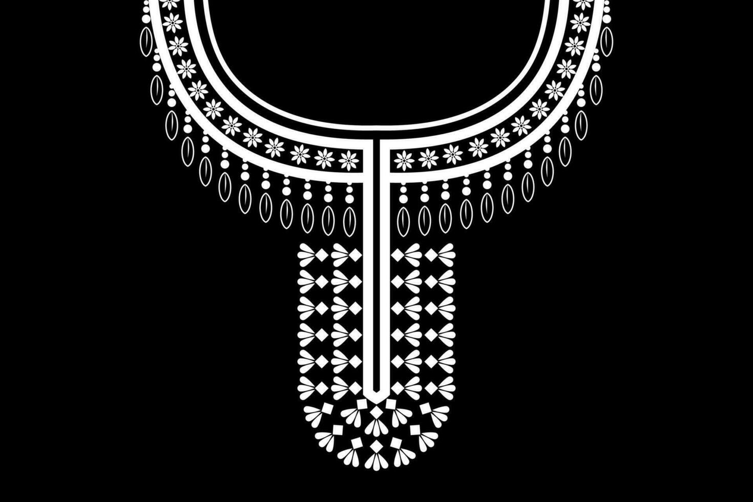 etnisk krage spets orientalisk mönster. aztec stil broderi abstrakt vektor illustration. mönster för mode textur, textil, tyg, skjorta, trasa
