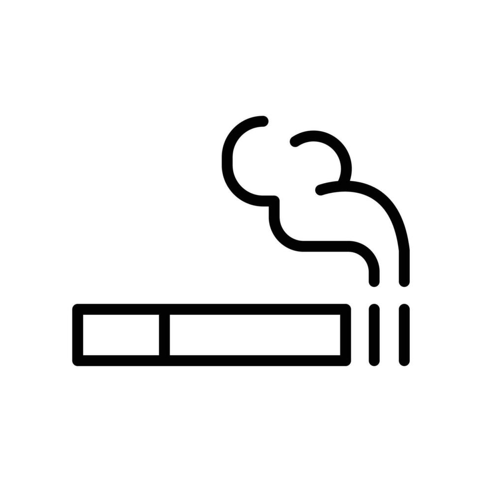rökning ikon linje stil. cigarett för rök område förbjuda logotyp. tobak och cigarr är tillåten zon varning. vektor illustration. design på vit bakgrund. eps 10