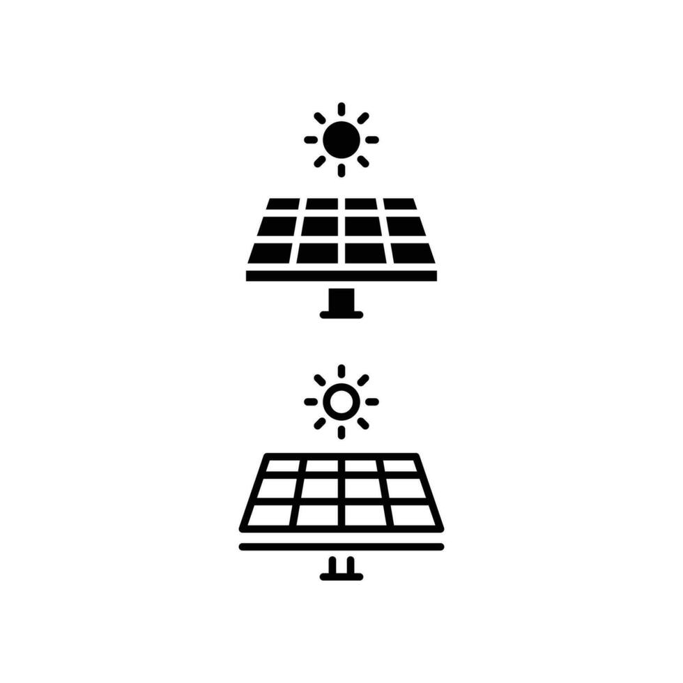 Solar- Panel Symbol. Leistung Batterie Alternative Energie, Sonnenlicht Öko elektrisch verlängerbar Industrie. nachhaltig Energie Speichern Linie und solide Stil. Vektor Illustration Design auf Weiß Hintergrund. eps 10