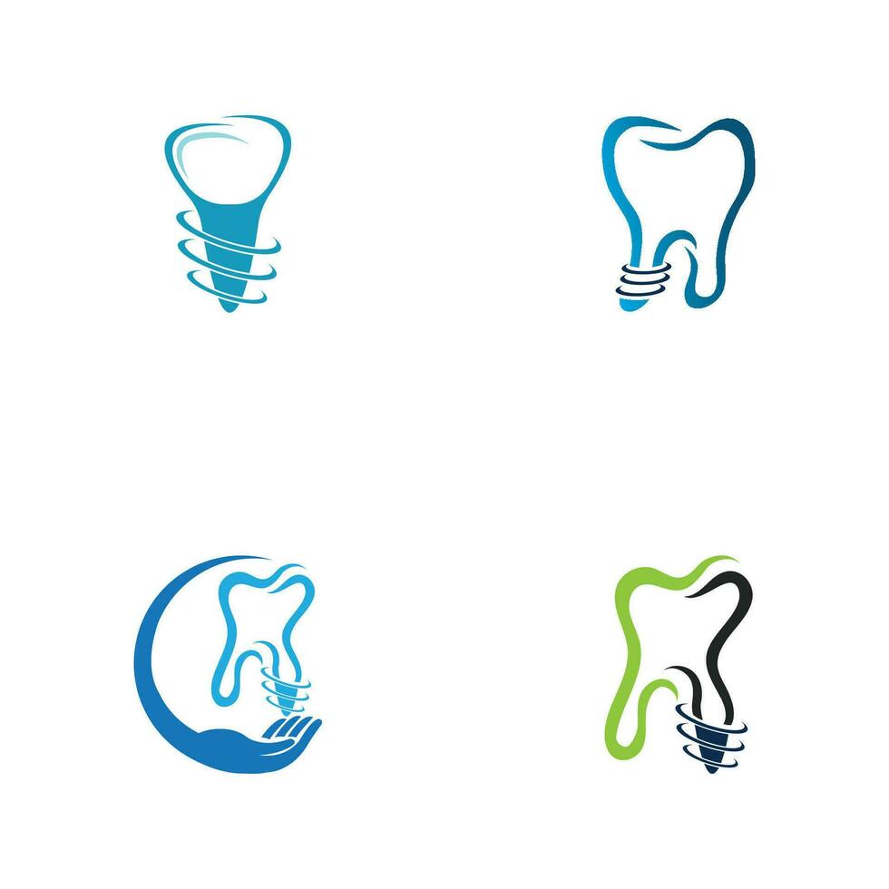 Dental implantieren Logo Design Konzept Vektor, Dental Pflege Logo Vorlage vektor