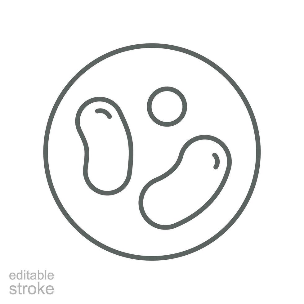 probiotisch Symbol Linie Stil. gesund Ernährung Zutat zum therapeutisch. Bakterien Logo zum Gesundheit Essen und trinken Paket Etikett. editierbar Schlaganfall Vektor Illustration. Design auf Weiß Hintergrund. eps 10