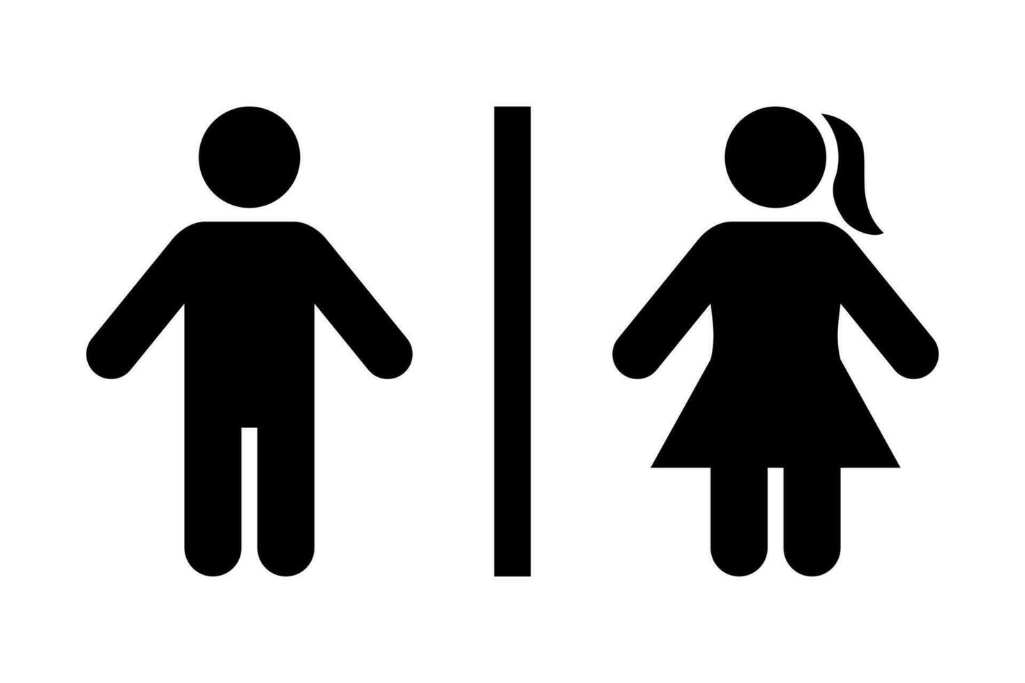 man och kvinna toalett tecken symbol. manlig kvinna kön ikon vektor isolerat på vit bakgrund