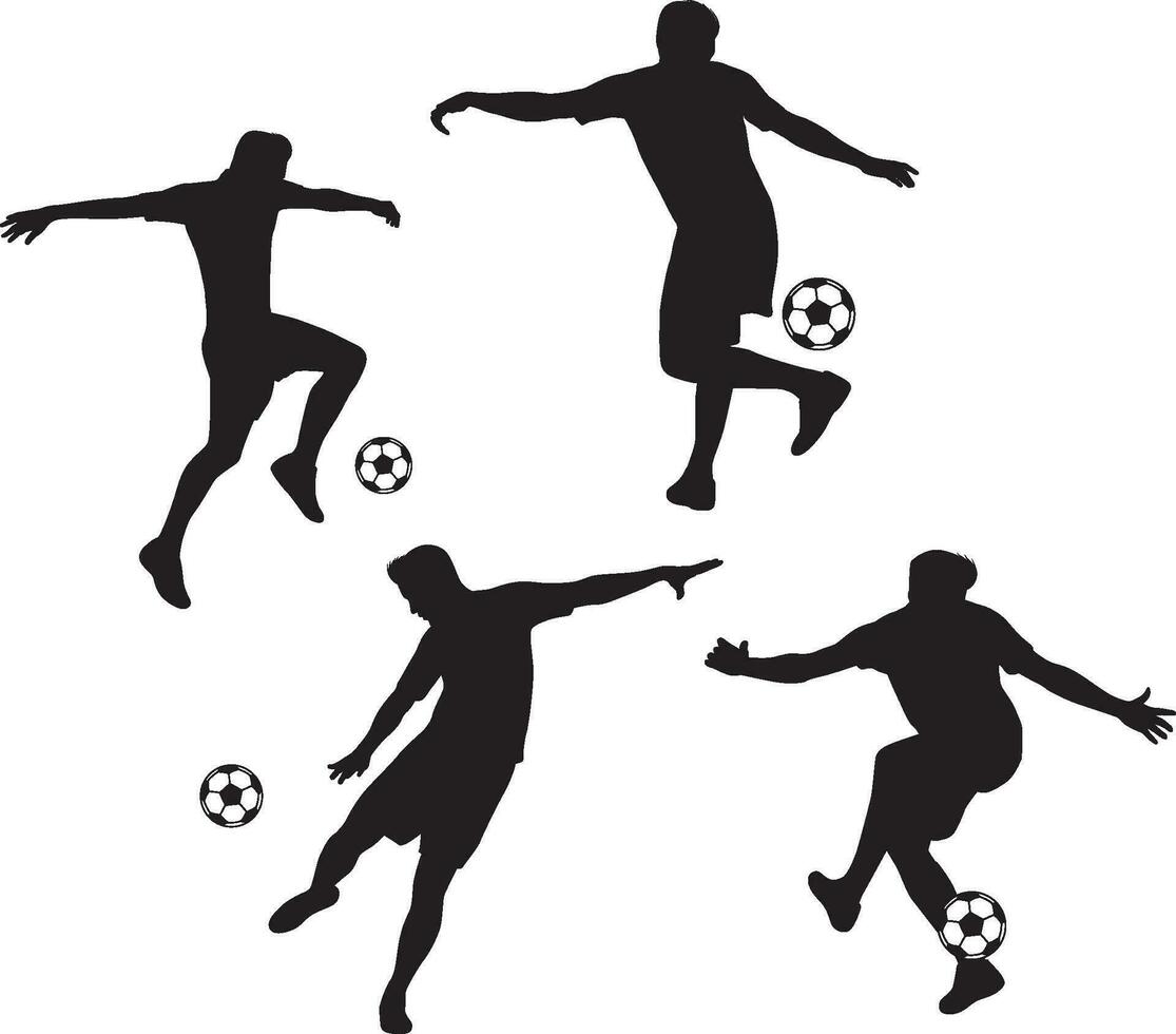 Silhouetten von Fußball Spieler vektor