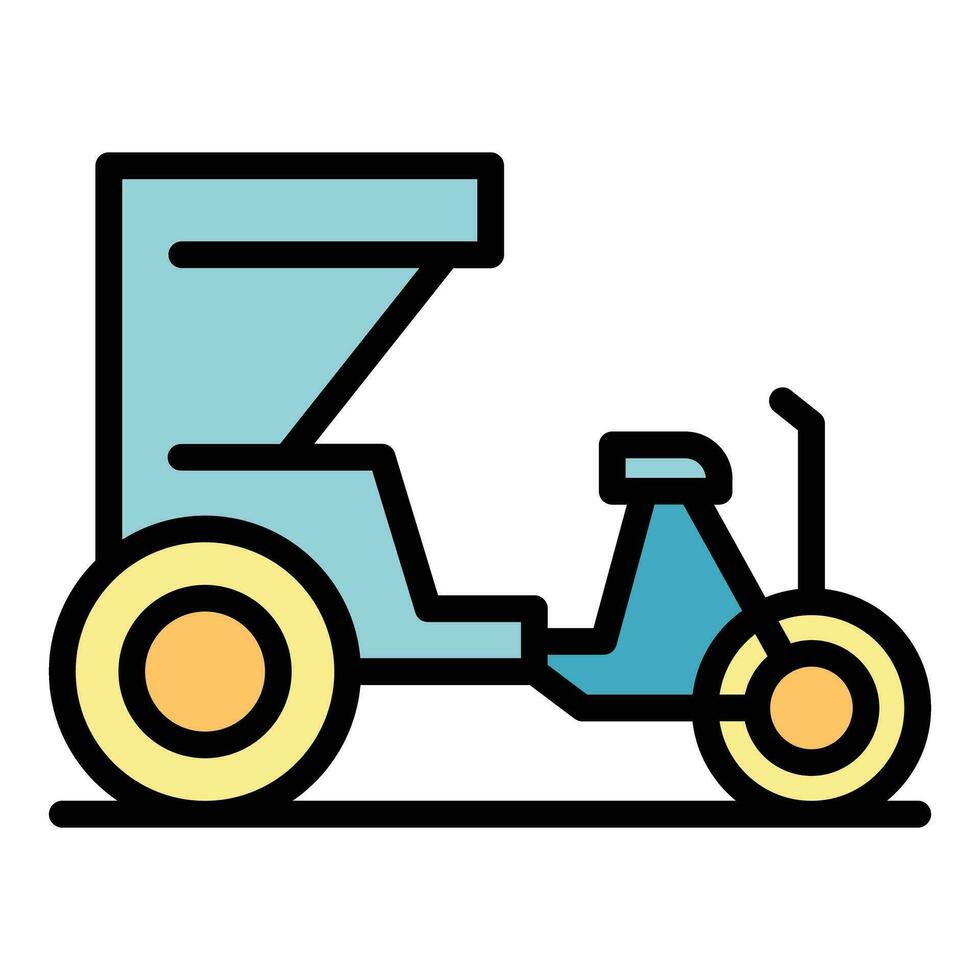 Cyclo trishaw Symbol Vektor eben