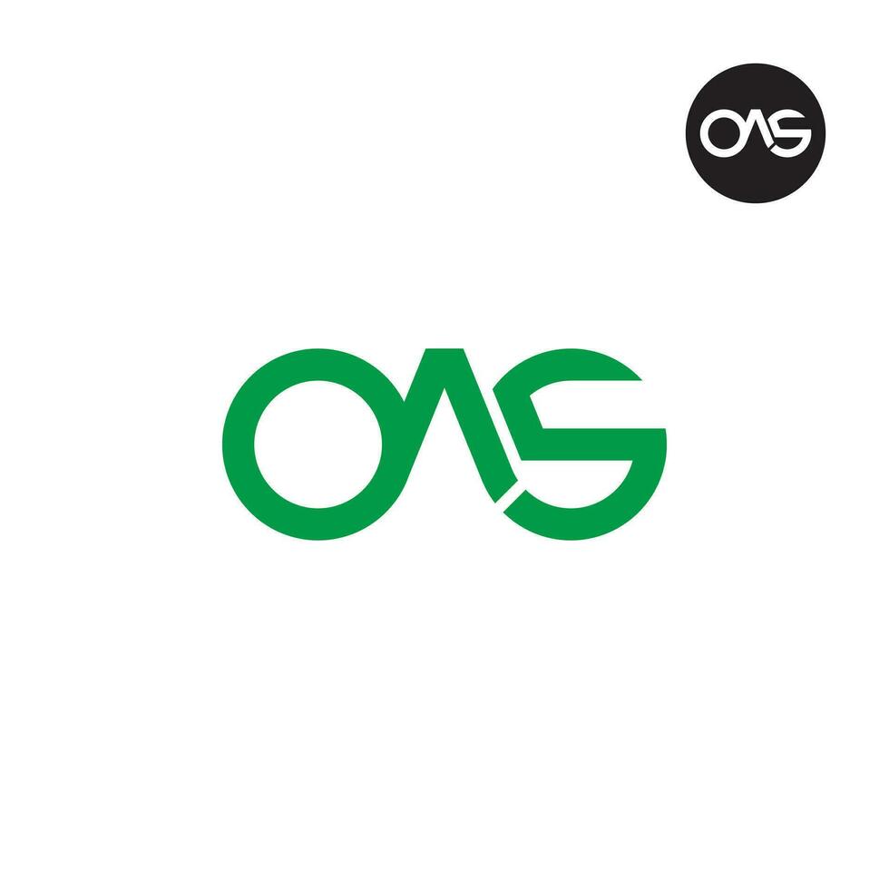 brev oas monogram logotyp design vektor