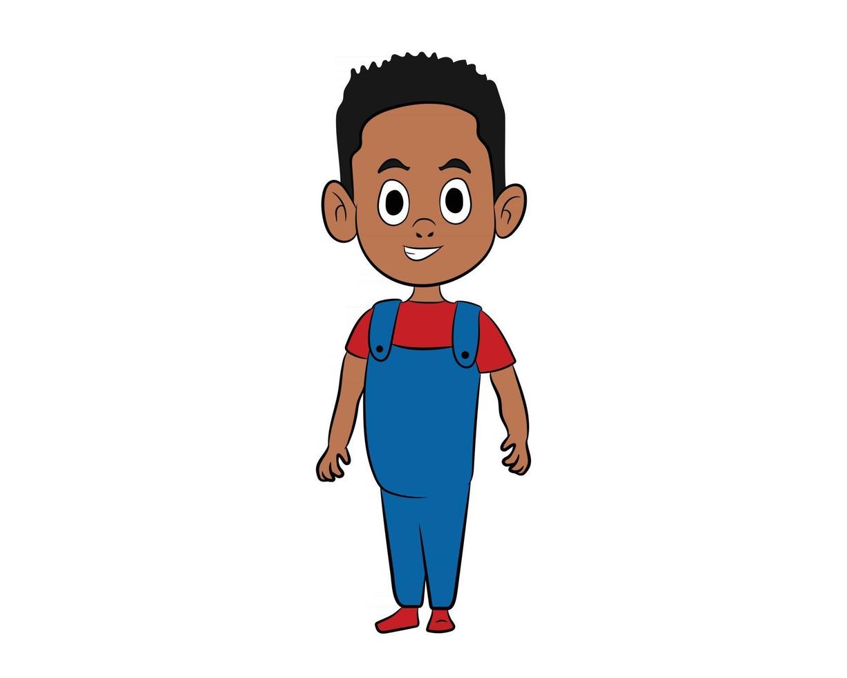 afroamerikanischer Junge Zeichentrickfigur vektor